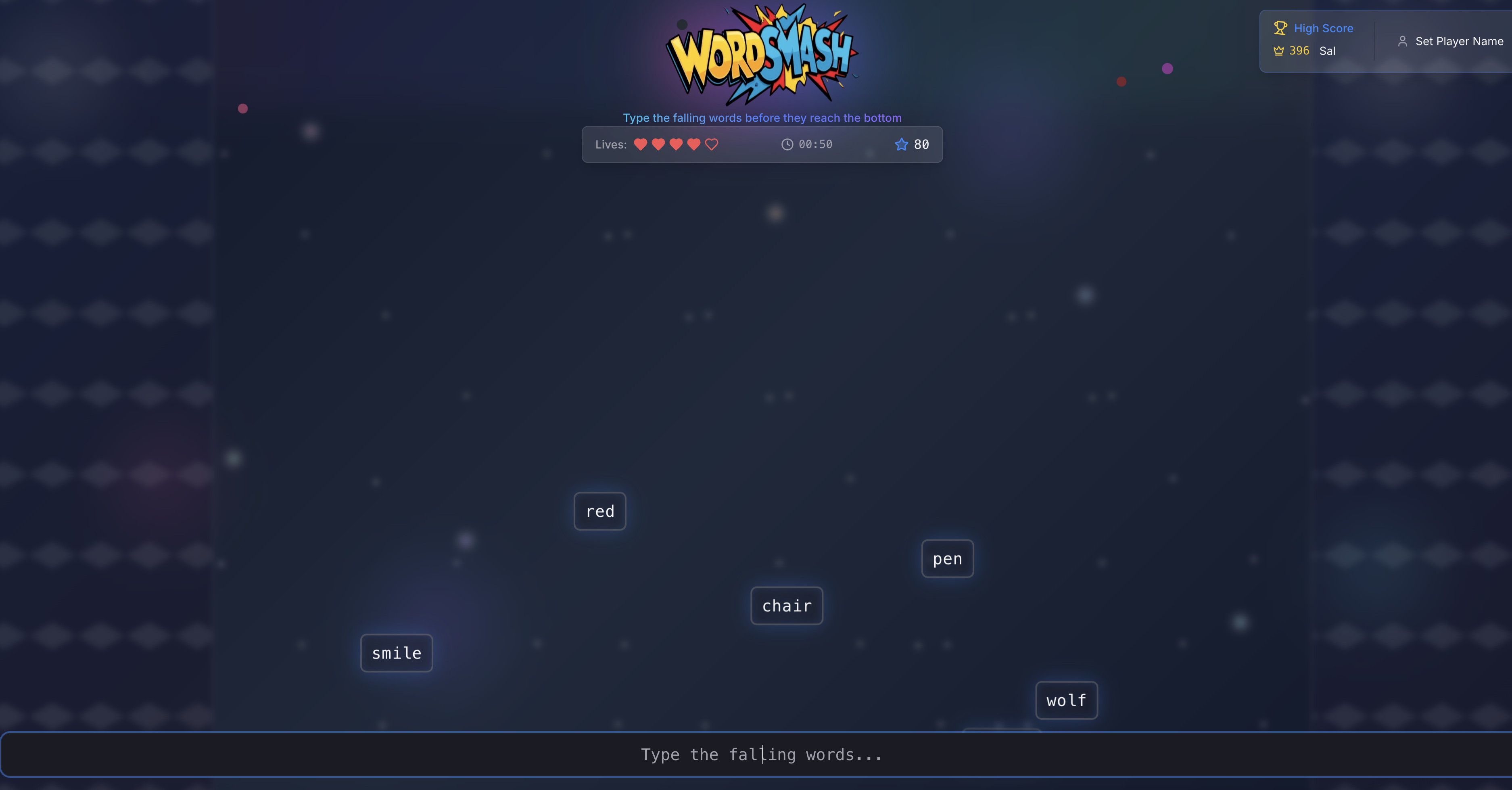 Word Smash Typing Game